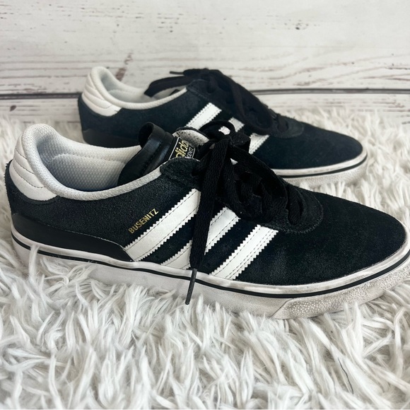 Adidas Busenitz Skate Shoe Black and White Striped Sneakers Size 8 - Picture 13 of 14